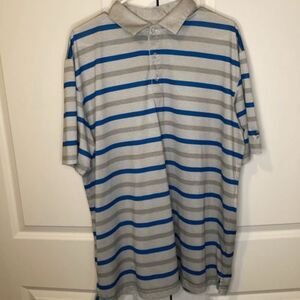 Mens Callaway opti-dri striped performance Golf polo Gray blue XL‎
